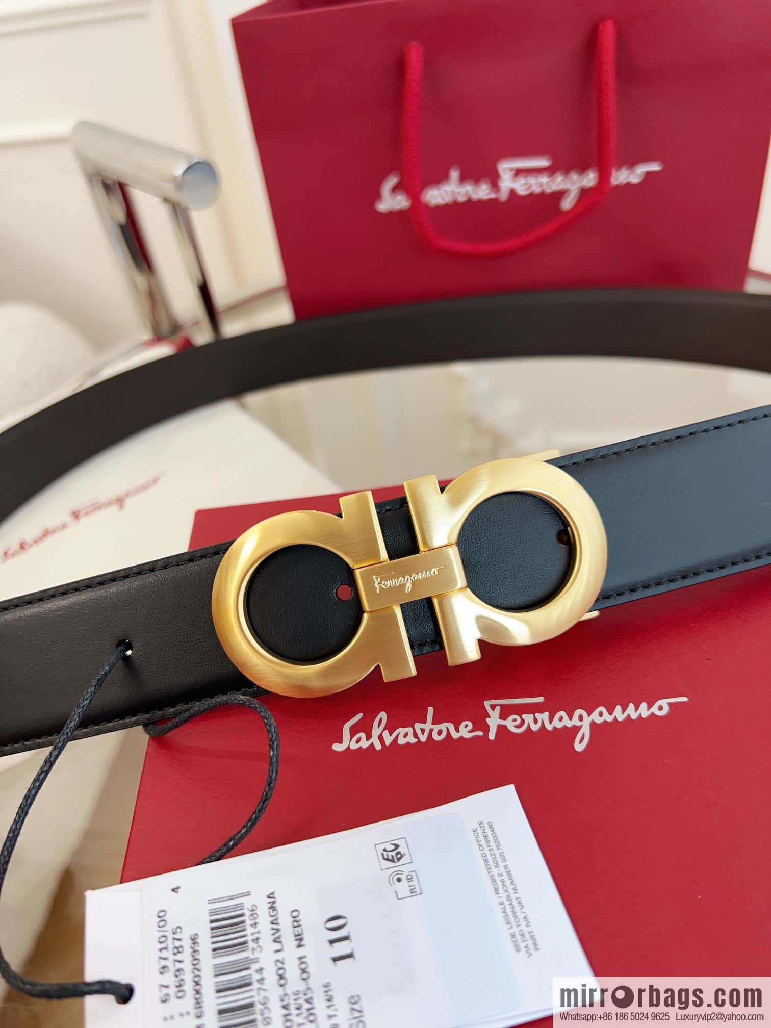 Ferragamo 🅿 Original Leather Purchasing Grade 3.5cm Precision Brass Hardware Belt