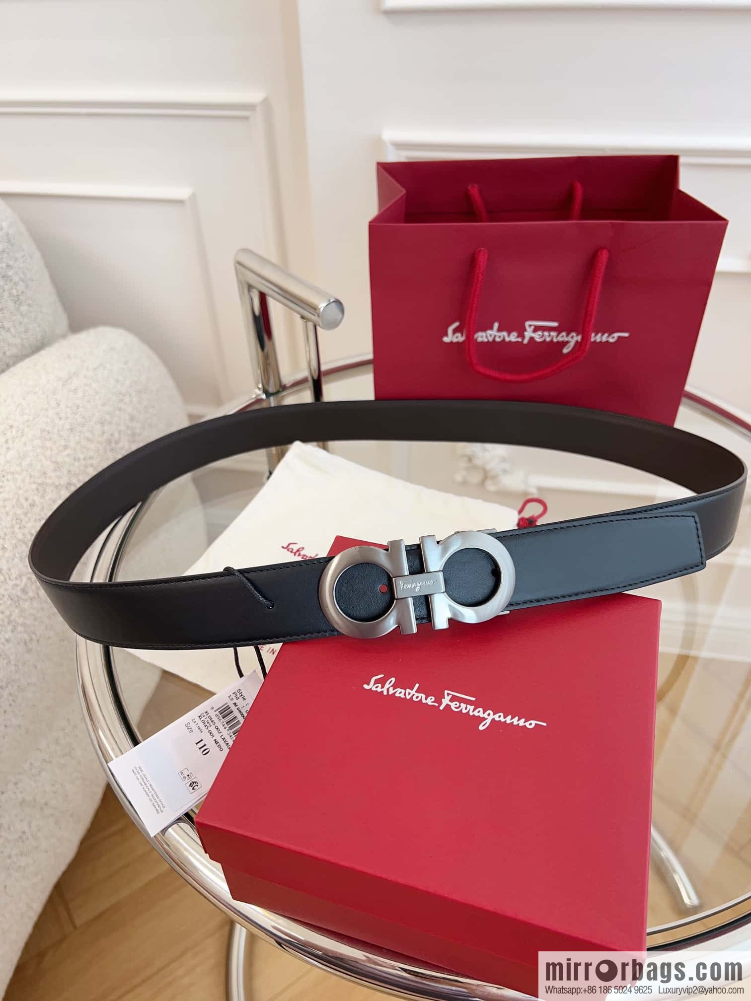 Ferragamo 🅿 Original Leather Purchasing Grade 3.5cm Precision Brass Hardware Belt
