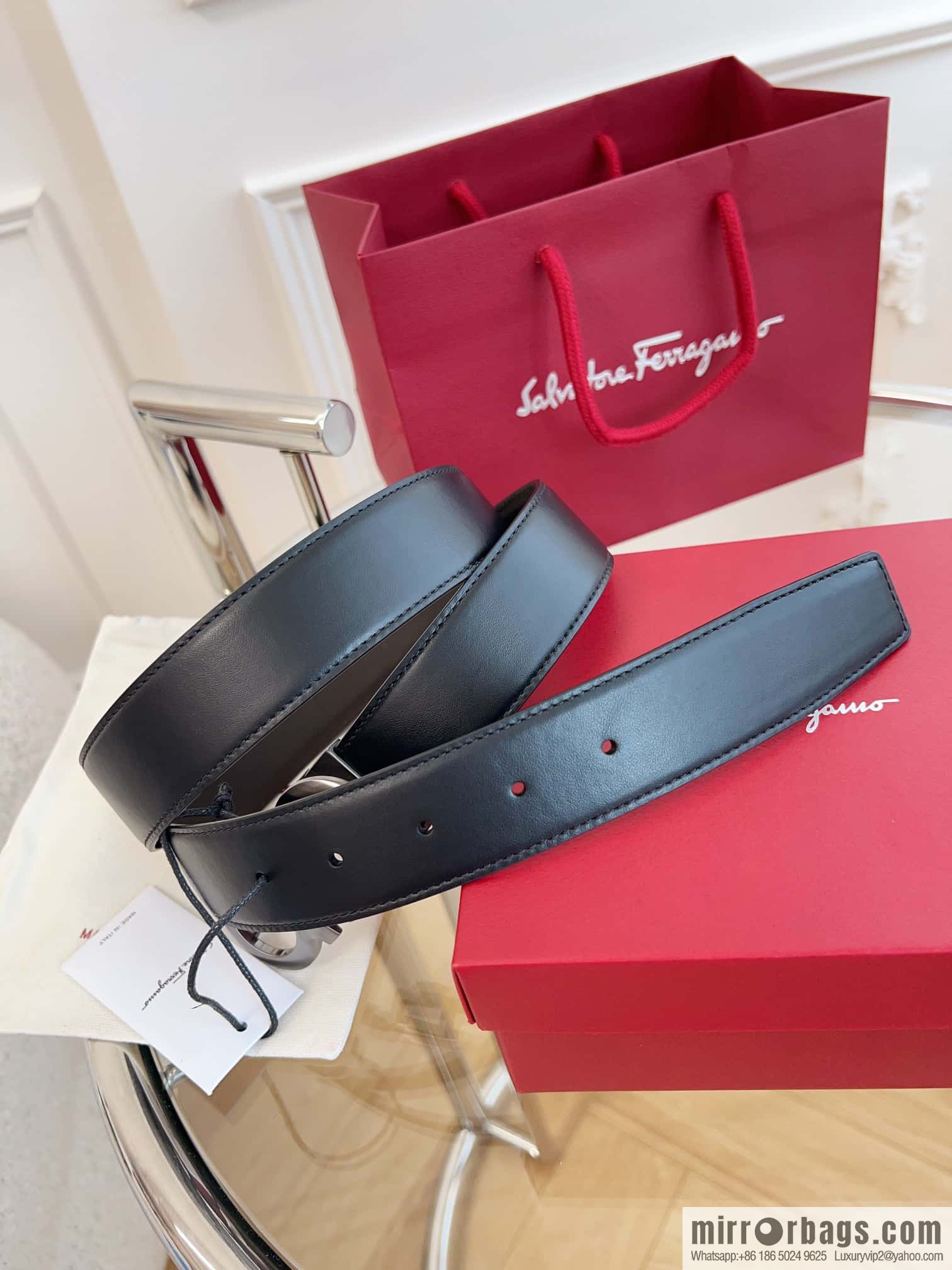 Ferragamo 🅿 Original Leather Purchasing Grade 3.5cm Precision Brass Hardware Belt