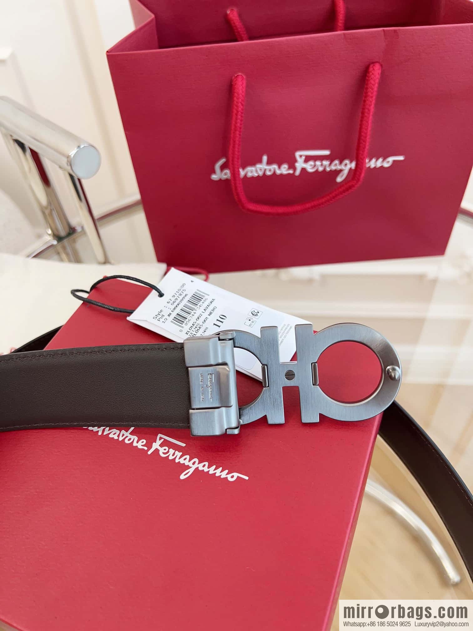 Ferragamo 🅿 Original Leather Purchasing Grade 3.5cm Precision Brass Hardware Belt