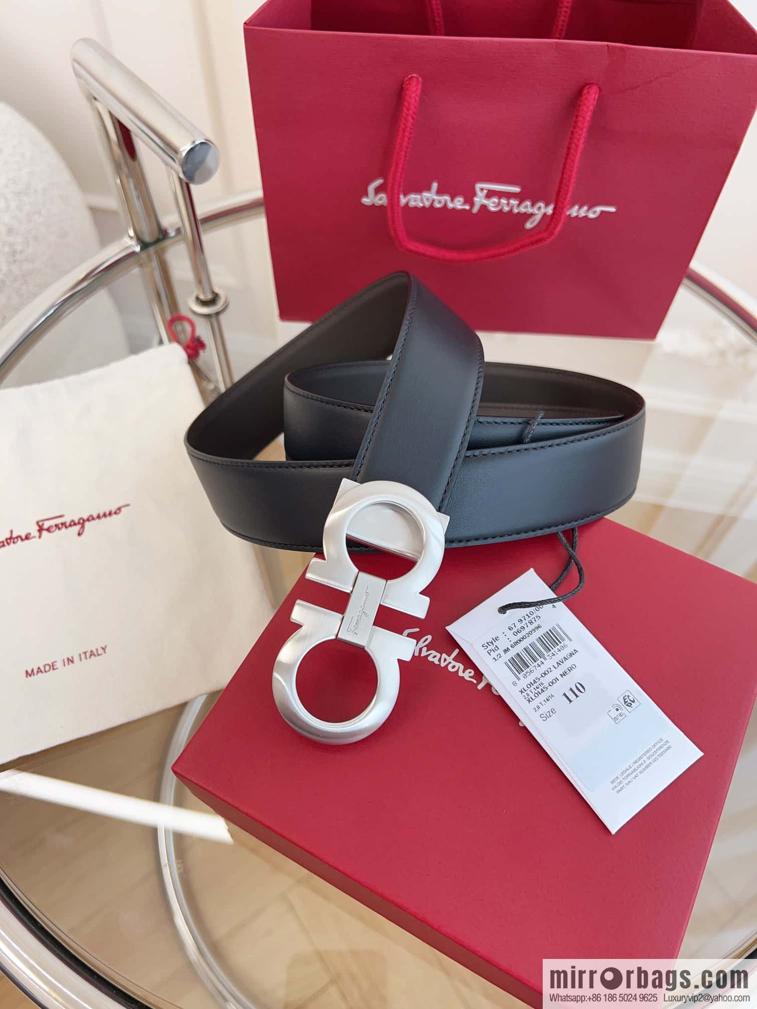 Ferragamo 🅿 Original Leather Purchasing Grade 3.5cm Precision Brass Hardware Belt