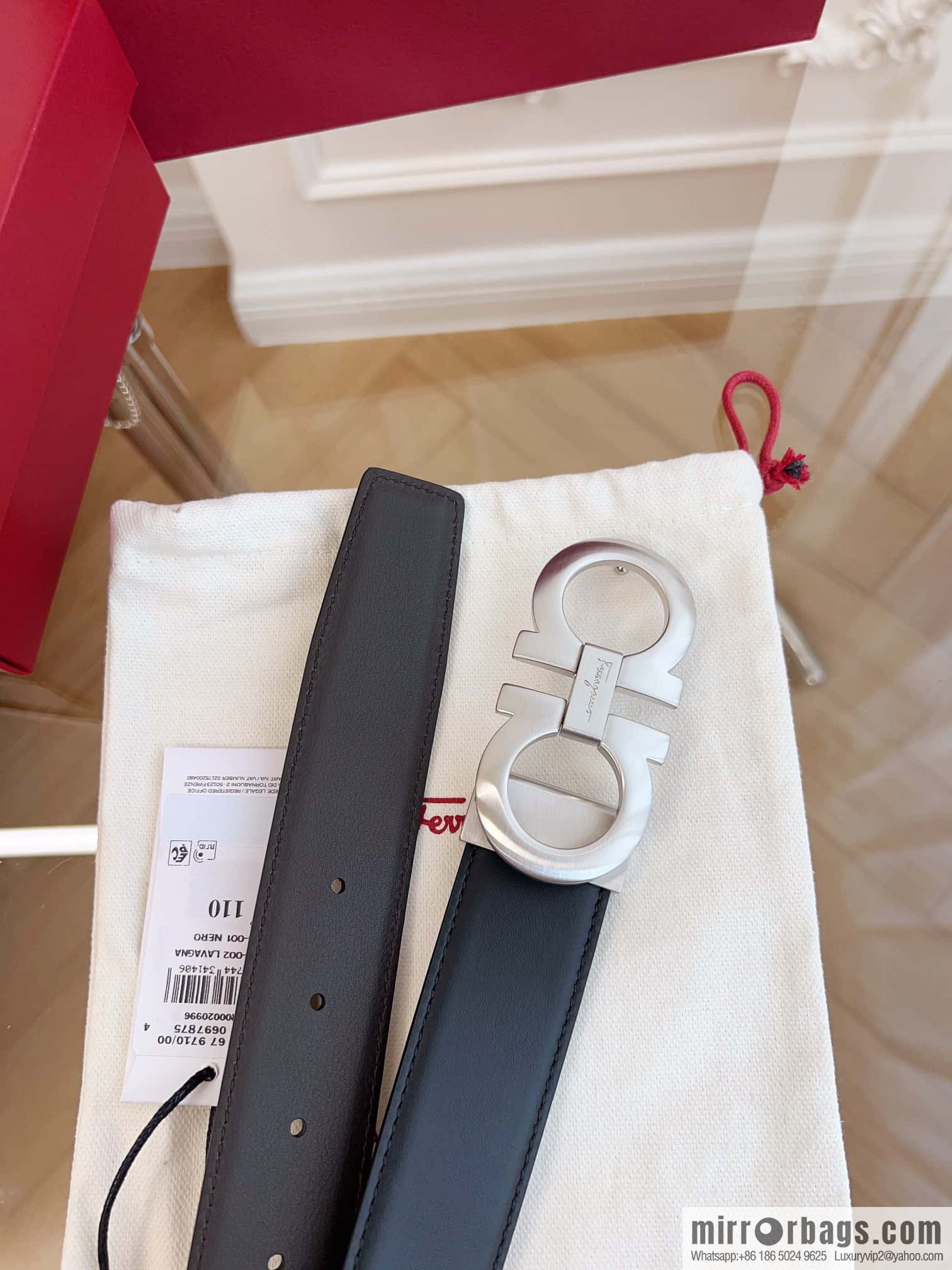 Ferragamo 🅿 Original Leather Purchasing Grade 3.5cm Precision Brass Hardware Belt
