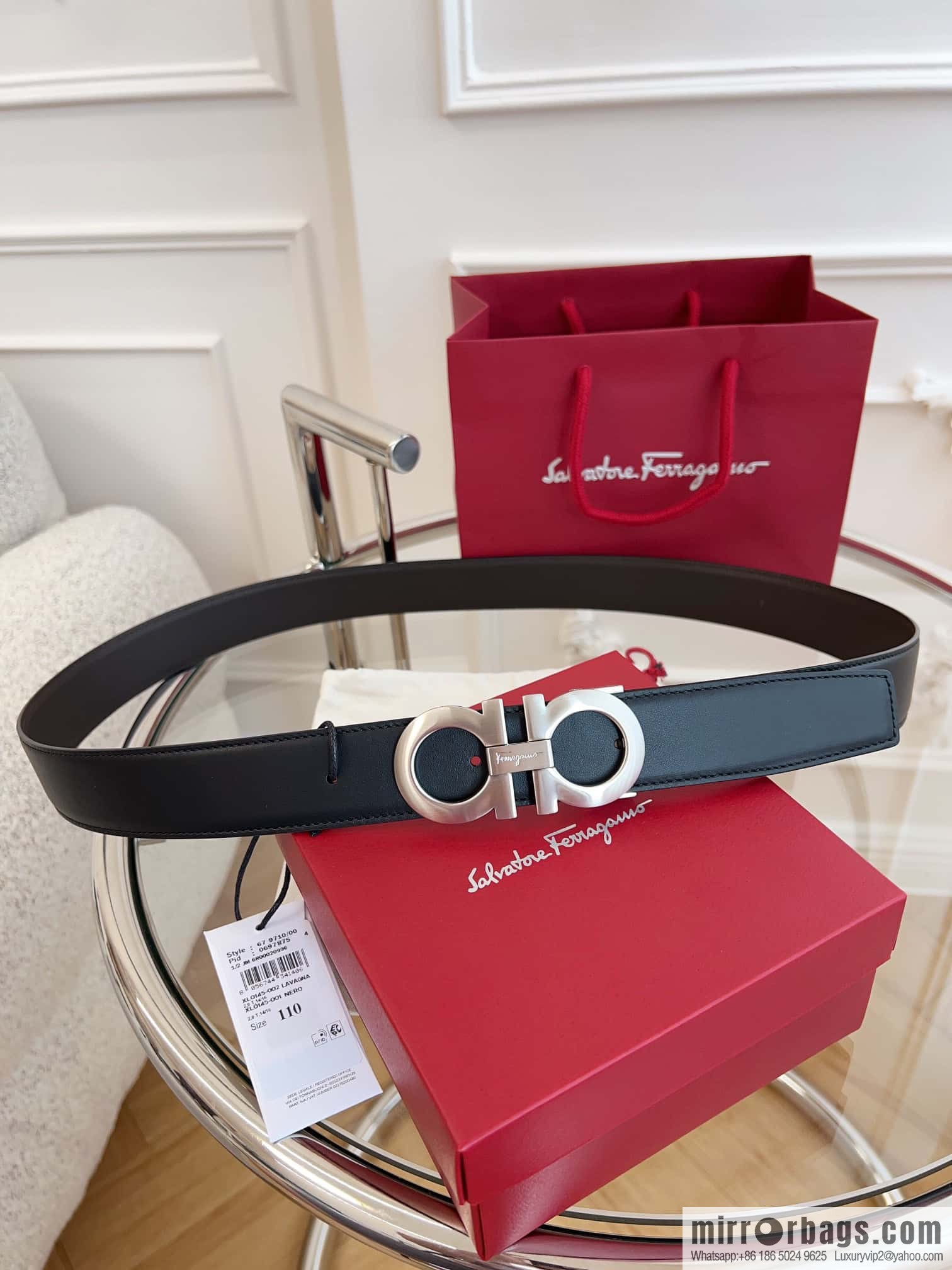 Ferragamo 🅿 Original Leather Purchasing Grade 3.5cm Precision Brass Hardware Belt