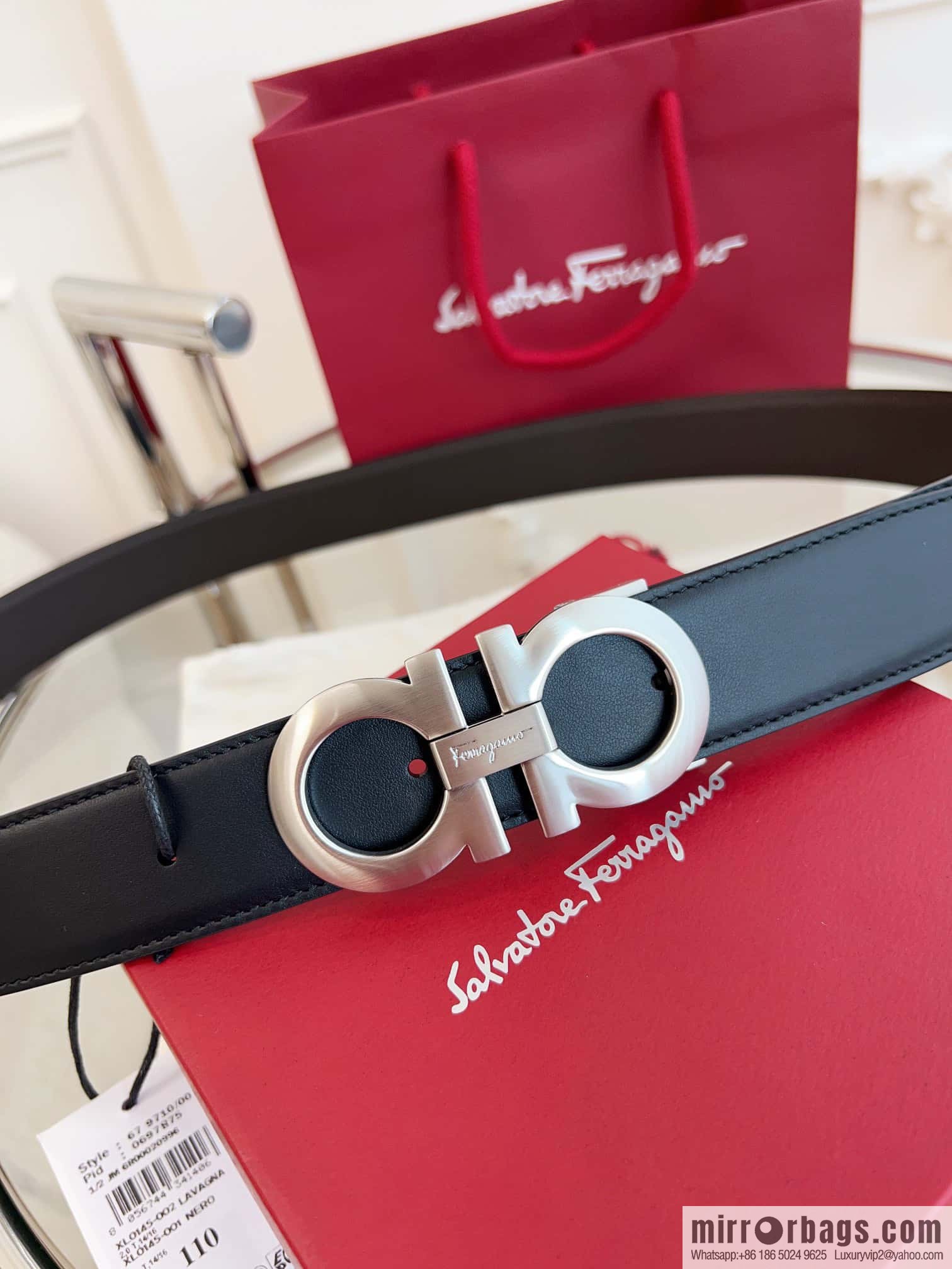 Ferragamo 🅿 Original Leather Purchasing Grade 3.5cm Precision Brass Hardware Belt