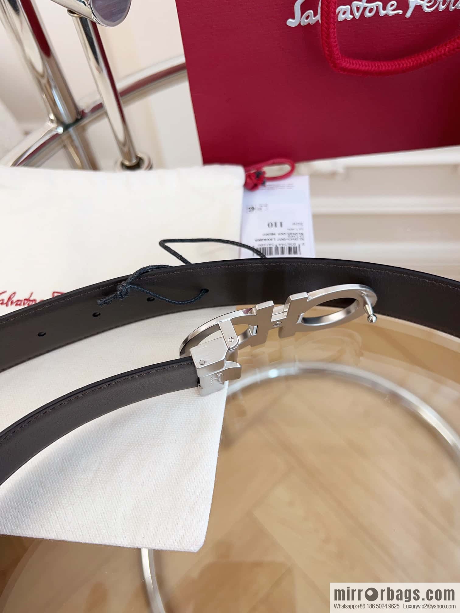 Ferragamo 🅿 Original Leather Purchasing Grade 3.5cm Precision Brass Hardware Belt