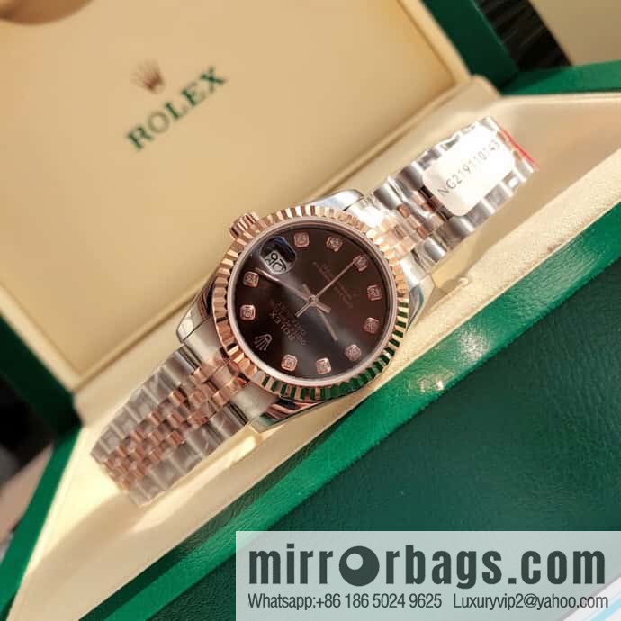 ROLEX-Rolex Diary Women's Natural Diamond Watch with Swiss ETA-2671 Movement