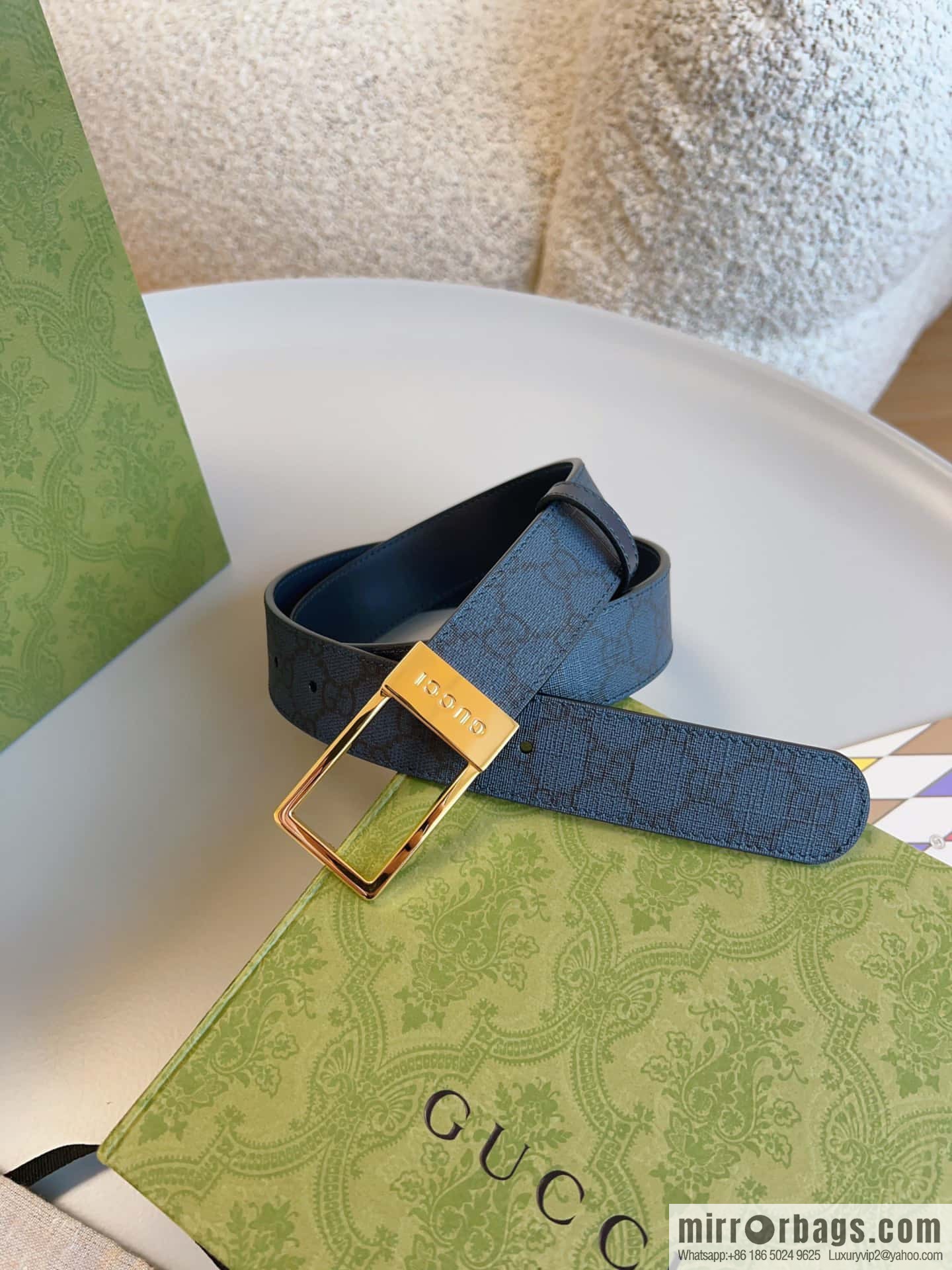 🅿Original leather purchasing grade jewelry rectangular buckle GG belt, model number 722370.