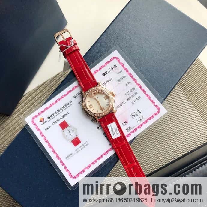 High-end hard goods Chopard HAPPY DIAMONDS happy diamond series natural pearl shell dial case inlaid with 38 VS1.8 South African natural real diamonds ETA-955.112 for original movement watch