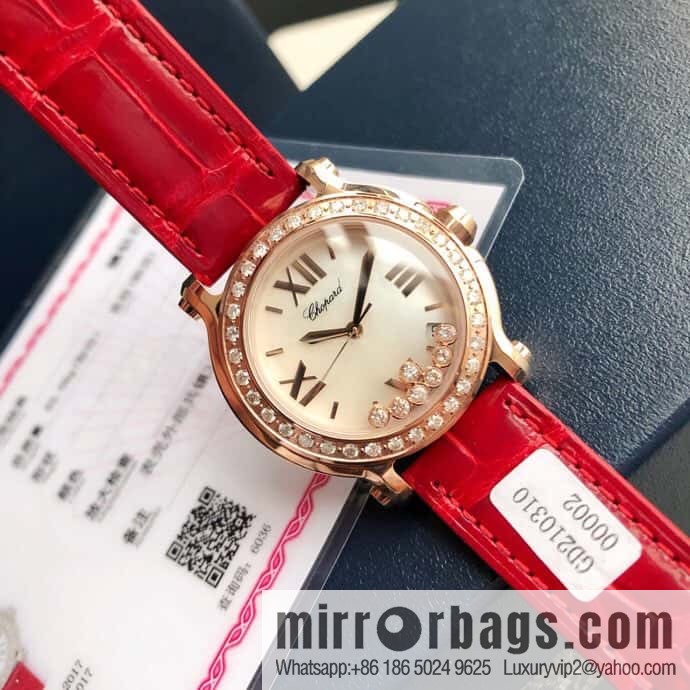 High-end hard goods Chopard HAPPY DIAMONDS happy diamond series natural pearl shell dial case inlaid with 38 VS1.8 South African natural real diamonds ETA-955.112 for original movement watch