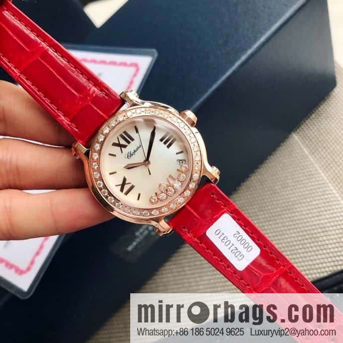 High-end hard goods Chopard HAPPY DIAMONDS happy diamond series natural pearl shell dial case inlaid with 38 VS1.8 South African natural real diamonds ETA-955.112 for original movement watch