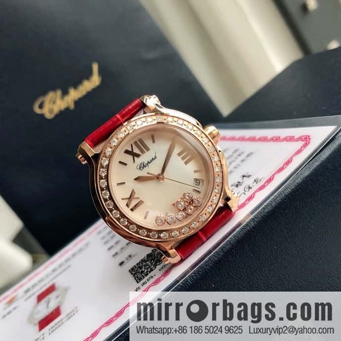 High-end hard goods Chopard HAPPY DIAMONDS happy diamond series natural pearl shell dial case inlaid with 38 VS1.8 South African natural real diamonds ETA-955.112 for original movement watch