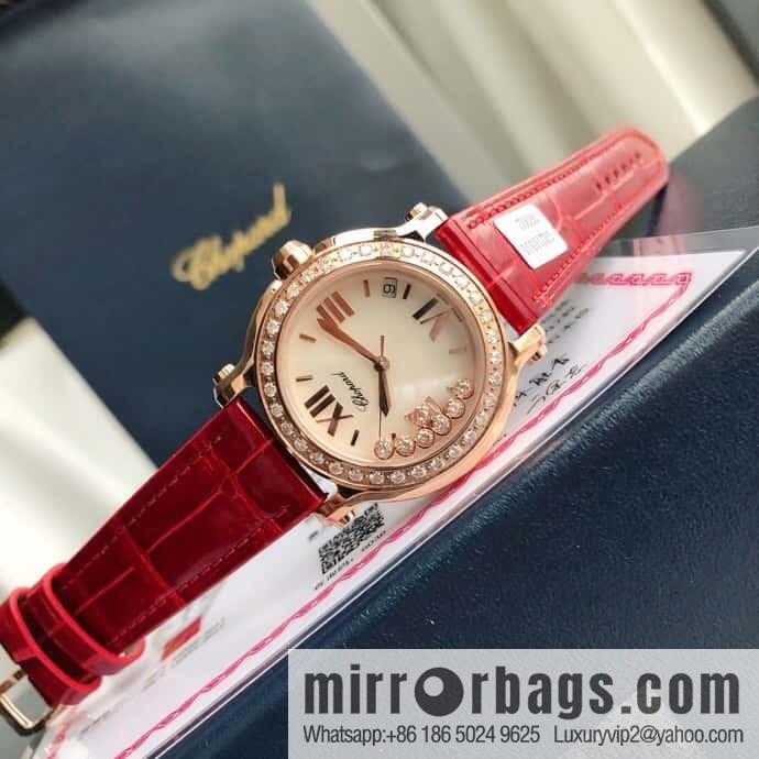 High-end hard goods Chopard HAPPY DIAMONDS happy diamond series natural pearl shell dial case inlaid with 38 VS1.8 South African natural real diamonds ETA-955.112 for original movement watch