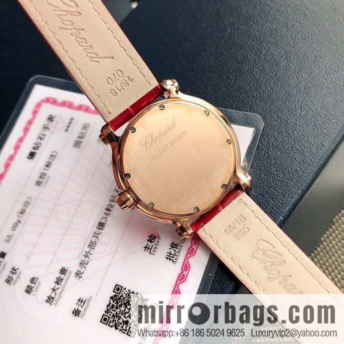 High-end hard goods Chopard HAPPY DIAMONDS happy diamond series natural pearl shell dial case inlaid with 38 VS1.8 South African natural real diamonds ETA-955.112 for original movement watch