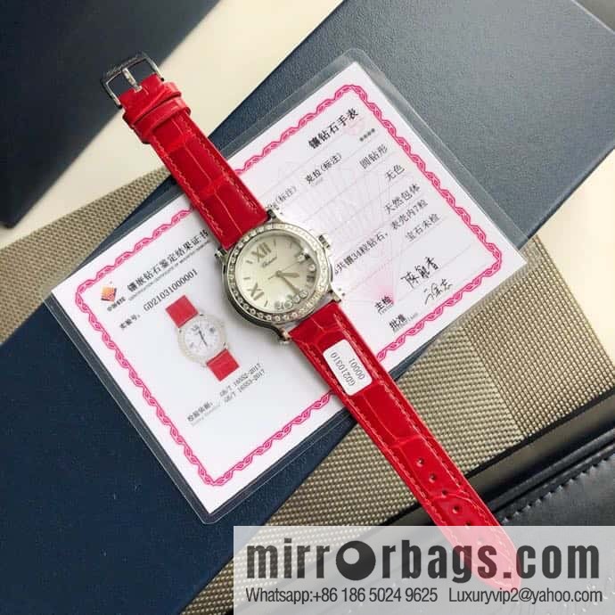 High-end hard goods Chopard HAPPY DIAMONDS happy diamond series natural pearl shell dial case inlaid with 38 VS1.8 South African natural real diamonds ETA-955.112 for original movement watch