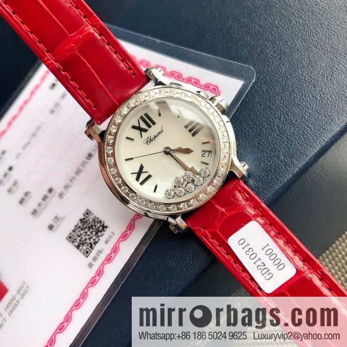High-end hard goods Chopard HAPPY DIAMONDS happy diamond series natural pearl shell dial case inlaid with 38 VS1.8 South African natural real diamonds ETA-955.112 for original movement watch