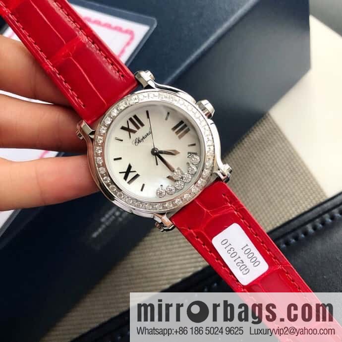 High-end hard goods Chopard HAPPY DIAMONDS happy diamond series natural pearl shell dial case inlaid with 38 VS1.8 South African natural real diamonds ETA-955.112 for original movement watch