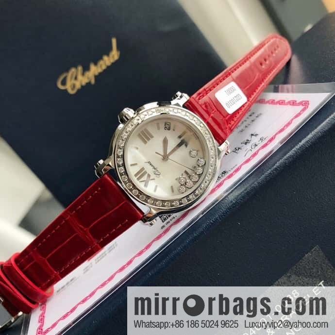 High-end hard goods Chopard HAPPY DIAMONDS happy diamond series natural pearl shell dial case inlaid with 38 VS1.8 South African natural real diamonds ETA-955.112 for original movement watch