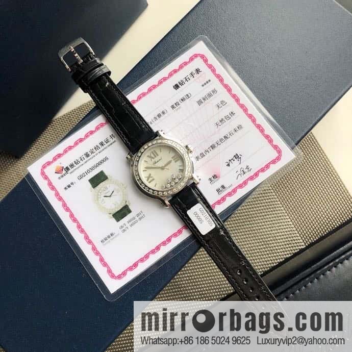 High-end hard goods Chopard HAPPY DIAMONDS happy diamond series natural pearl shell dial case inlaid with 38 VS1.8 South African natural real diamonds ETA-955.112 for original movement watch