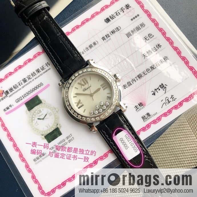 High-end hard goods Chopard HAPPY DIAMONDS happy diamond series natural pearl shell dial case inlaid with 38 VS1.8 South African natural real diamonds ETA-955.112 for original movement watch