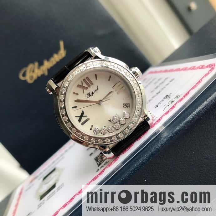 High-end hard goods Chopard HAPPY DIAMONDS happy diamond series natural pearl shell dial case inlaid with 38 VS1.8 South African natural real diamonds ETA-955.112 for original movement watch