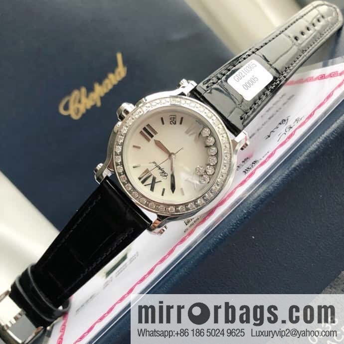 High-end hard goods Chopard HAPPY DIAMONDS happy diamond series natural pearl shell dial case inlaid with 38 VS1.8 South African natural real diamonds ETA-955.112 for original movement watch