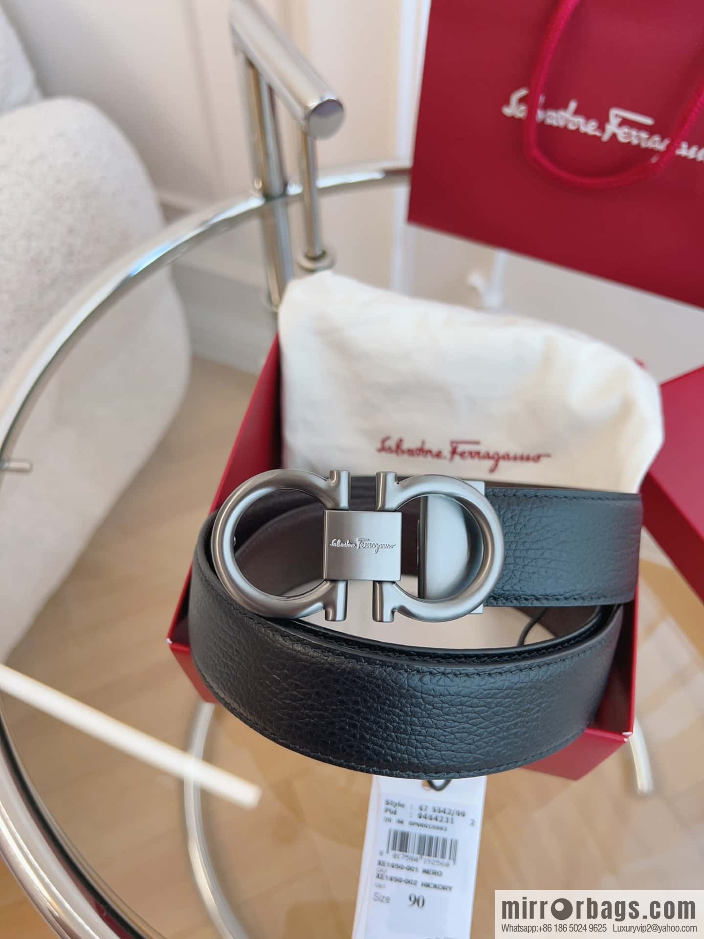 Ferragamo 🅿 Original Leather Purchasing Grade 3.5cm Precision Brass Hardware Belt