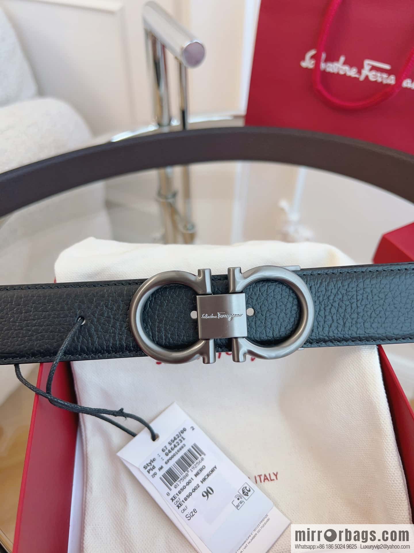 Ferragamo 🅿 Original Leather Purchasing Grade 3.5cm Precision Brass Hardware Belt