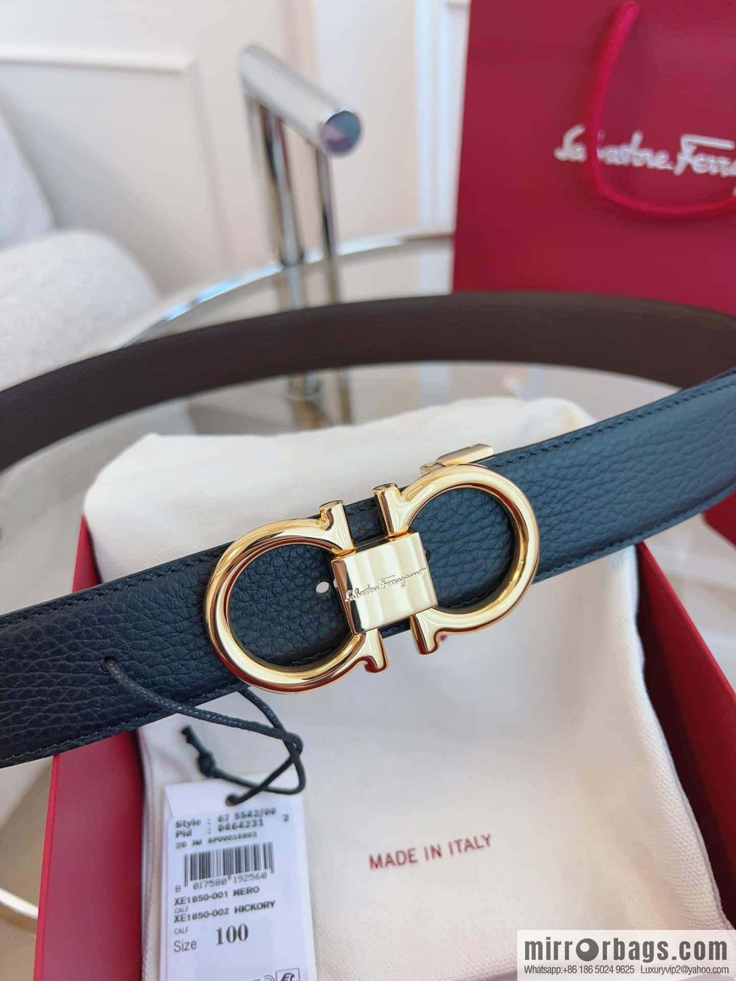 Ferragamo 🅿 Original Leather Purchasing Grade 3.5cm Precision Brass Hardware Belt
