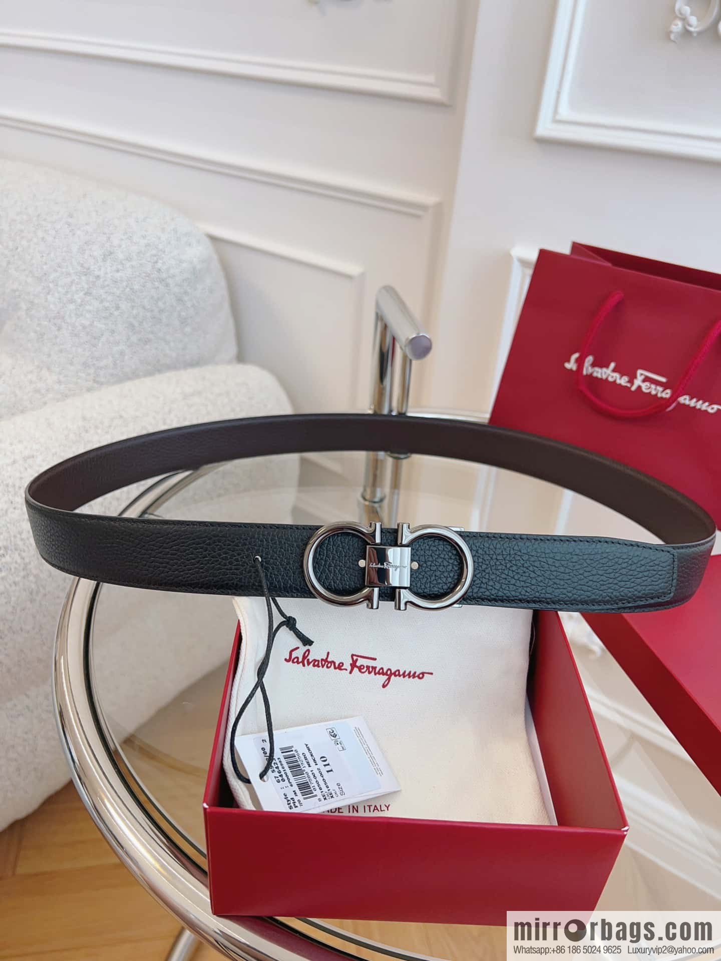Ferragamo 🅿 Original Leather Purchasing Grade 3.5cm Precision Brass Hardware Belt