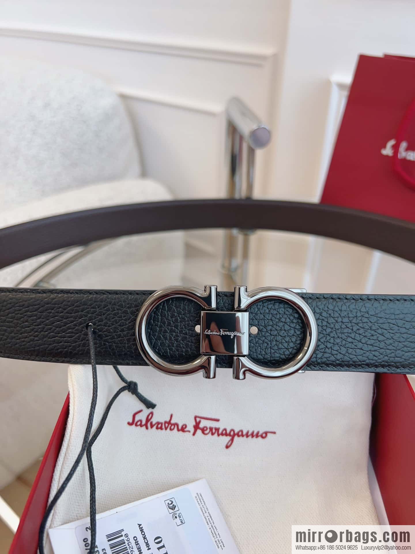 Ferragamo 🅿 Original Leather Purchasing Grade 3.5cm Precision Brass Hardware Belt