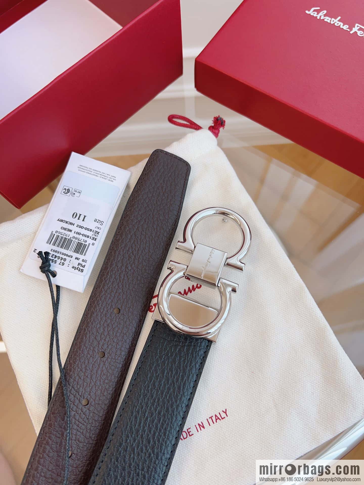 Ferragamo 🅿 Original Leather Purchasing Grade 3.5cm Precision Brass Hardware Belt