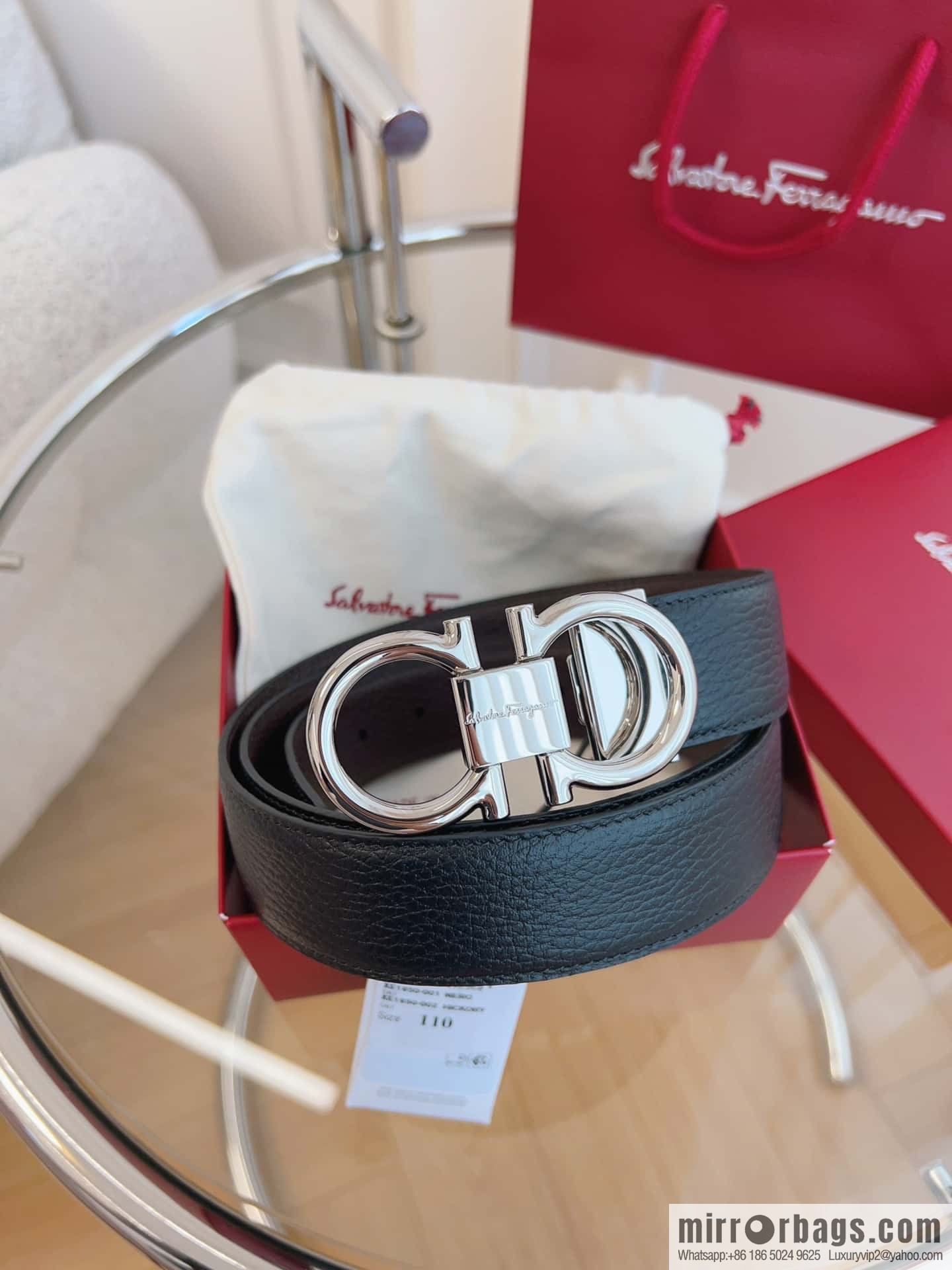 Ferragamo 🅿 Original Leather Purchasing Grade 3.5cm Precision Brass Hardware Belt
