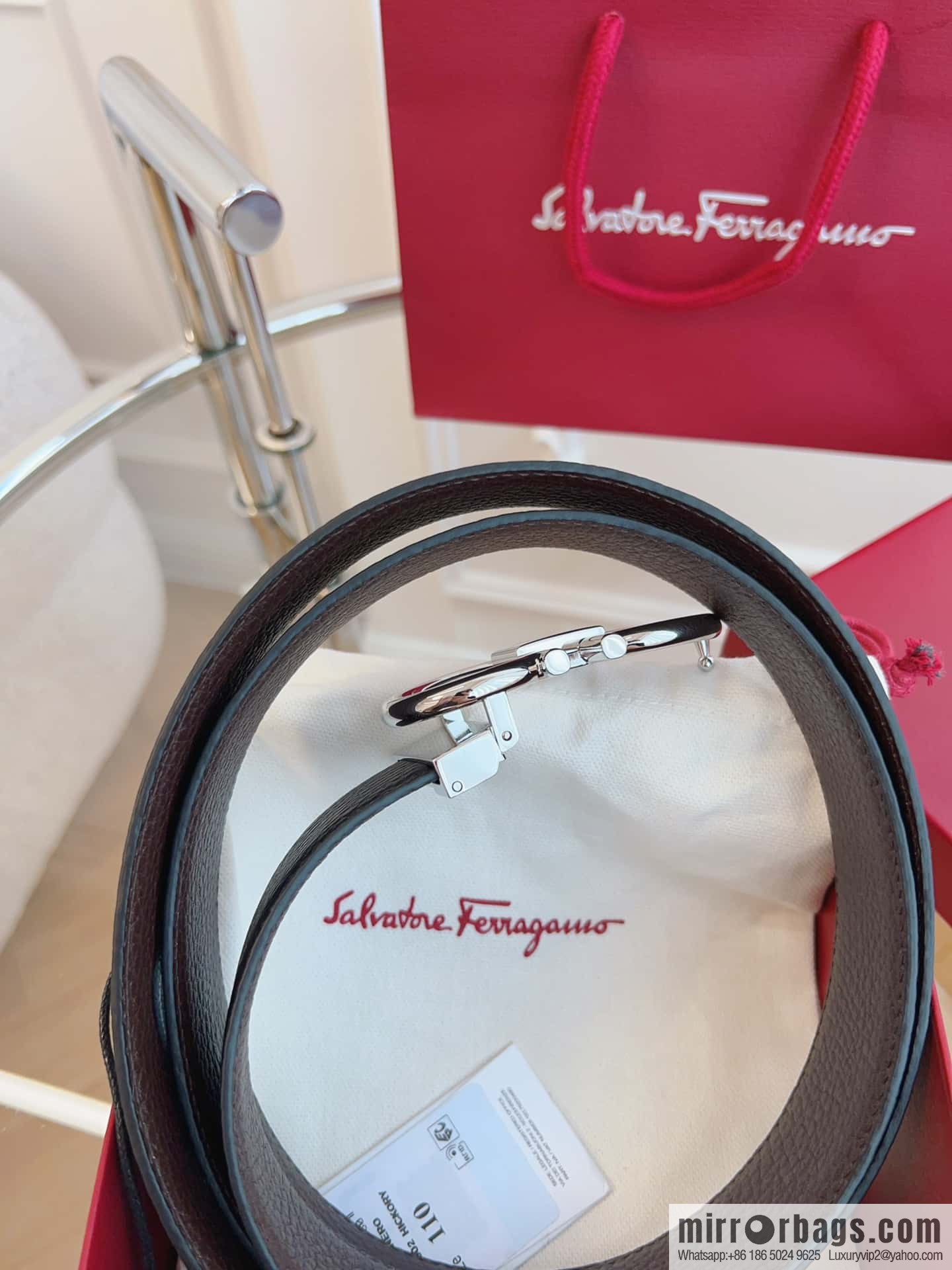 Ferragamo 🅿 Original Leather Purchasing Grade 3.5cm Precision Brass Hardware Belt