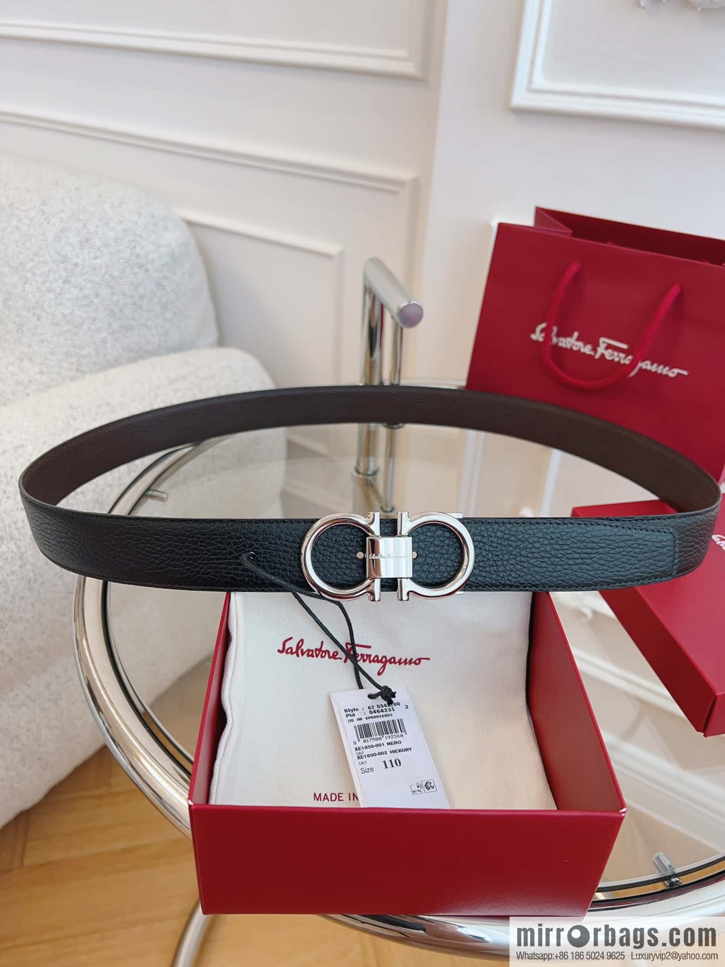 Ferragamo 🅿 Original Leather Purchasing Grade 3.5cm Precision Brass Hardware Belt