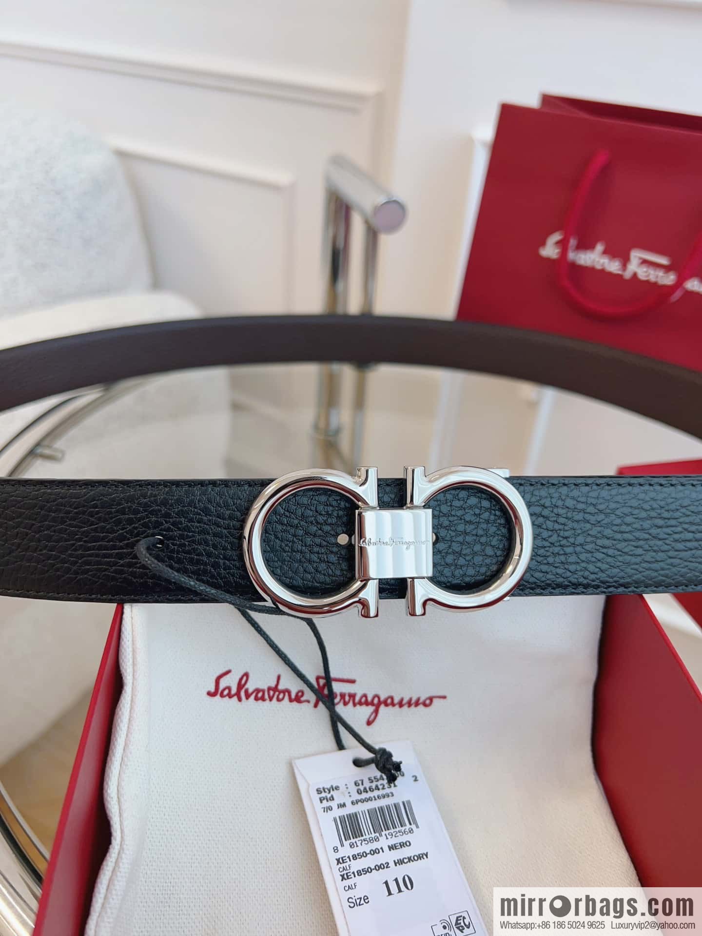 Ferragamo 🅿 Original Leather Purchasing Grade 3.5cm Precision Brass Hardware Belt