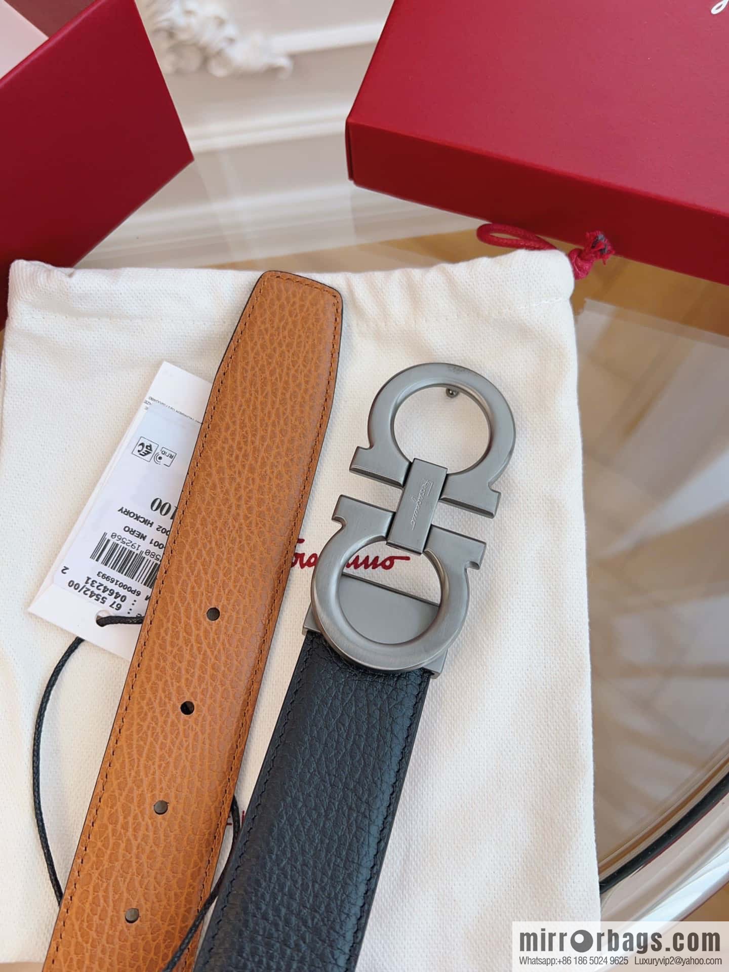 Ferragamo 🅿 Original Leather Purchasing Grade 3.5cm Precision Brass Hardware Belt