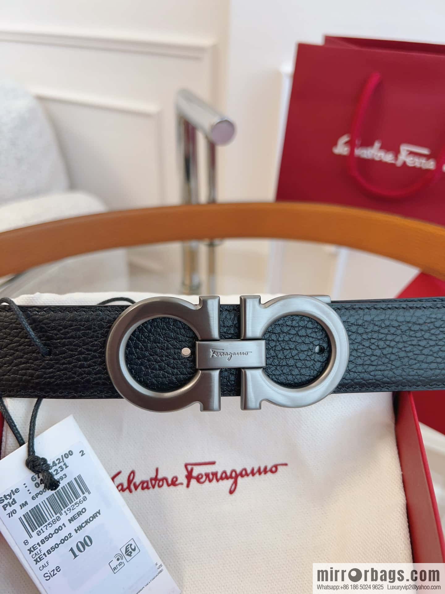 Ferragamo 🅿 Original Leather Purchasing Grade 3.5cm Precision Brass Hardware Belt