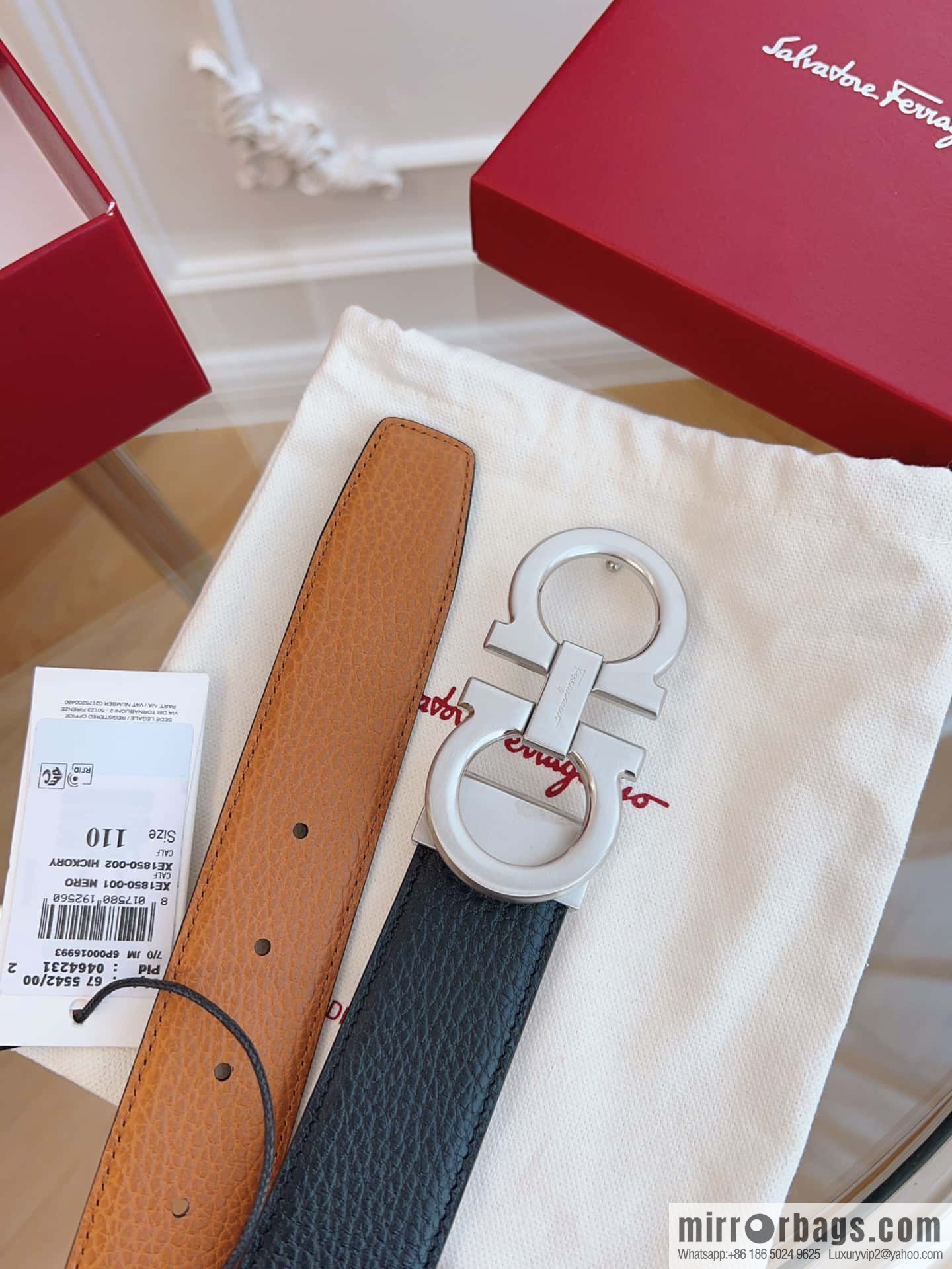 Ferragamo 🅿 Original Leather Purchasing Grade 3.5cm Precision Brass Hardware Belt