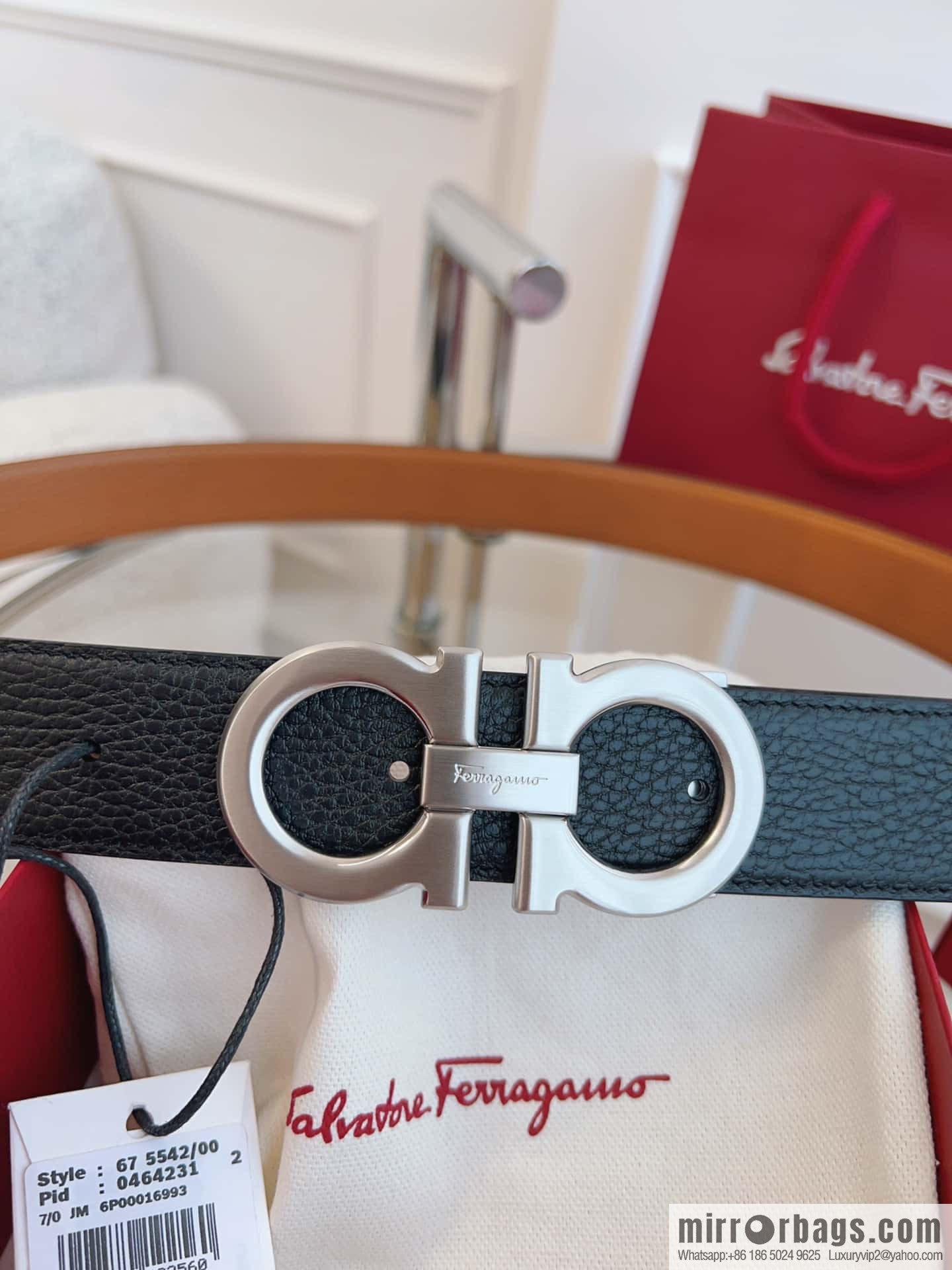 Ferragamo 🅿 Original Leather Purchasing Grade 3.5cm Precision Brass Hardware Belt