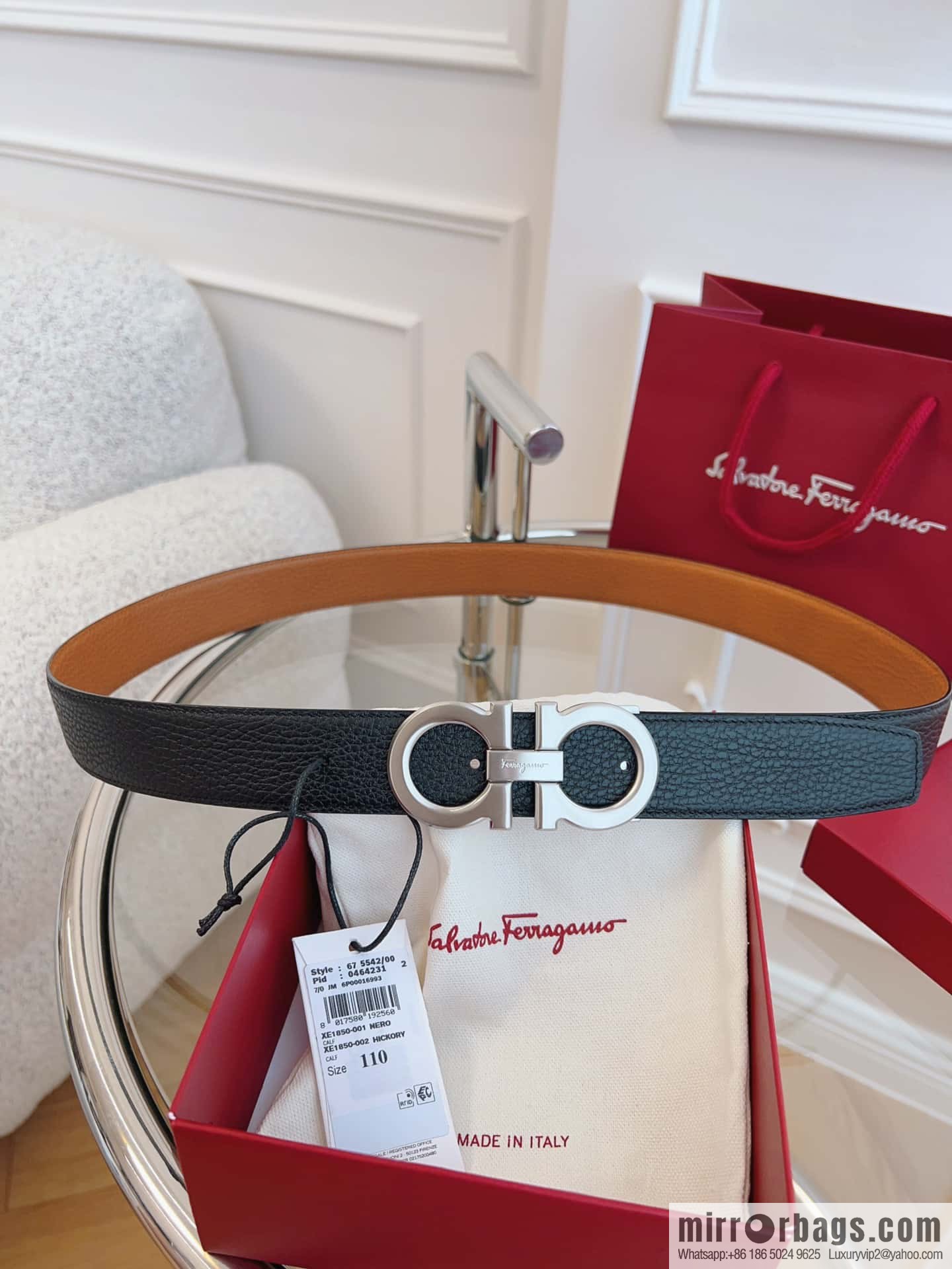 Ferragamo 🅿 Original Leather Purchasing Grade 3.5cm Precision Brass Hardware Belt