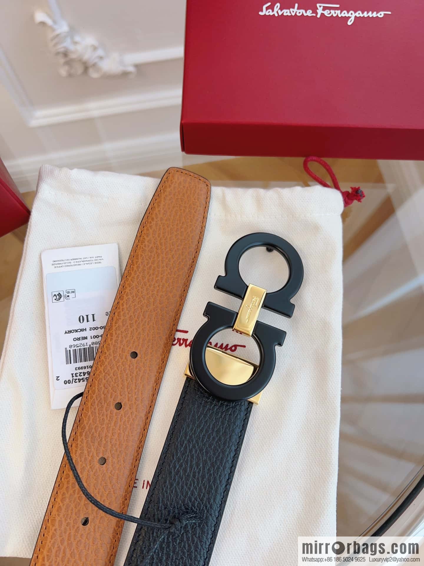 Ferragamo 🅿 Original Leather Purchasing Grade 3.5cm Precision Brass Hardware Belt