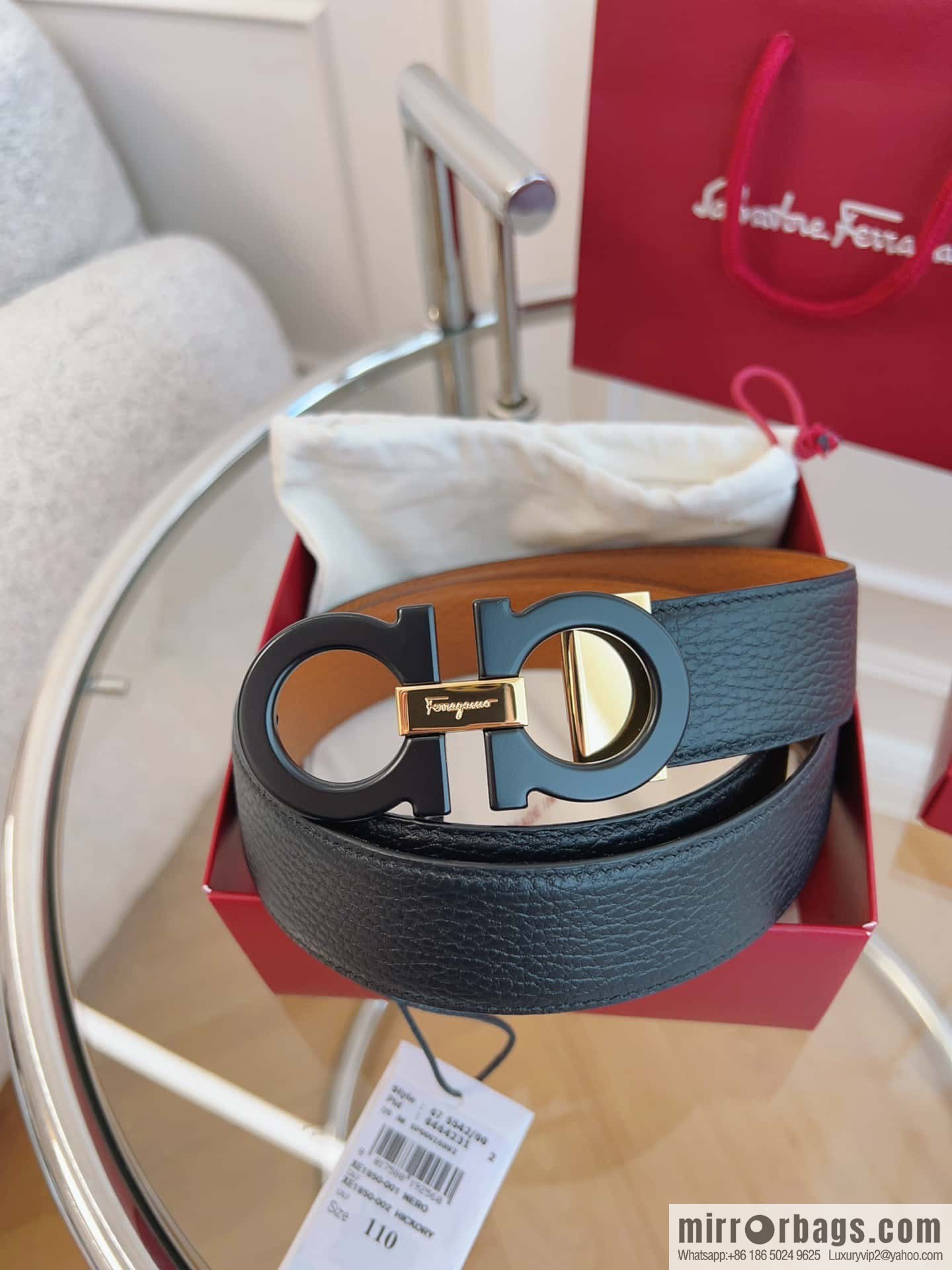 Ferragamo 🅿 Original Leather Purchasing Grade 3.5cm Precision Brass Hardware Belt