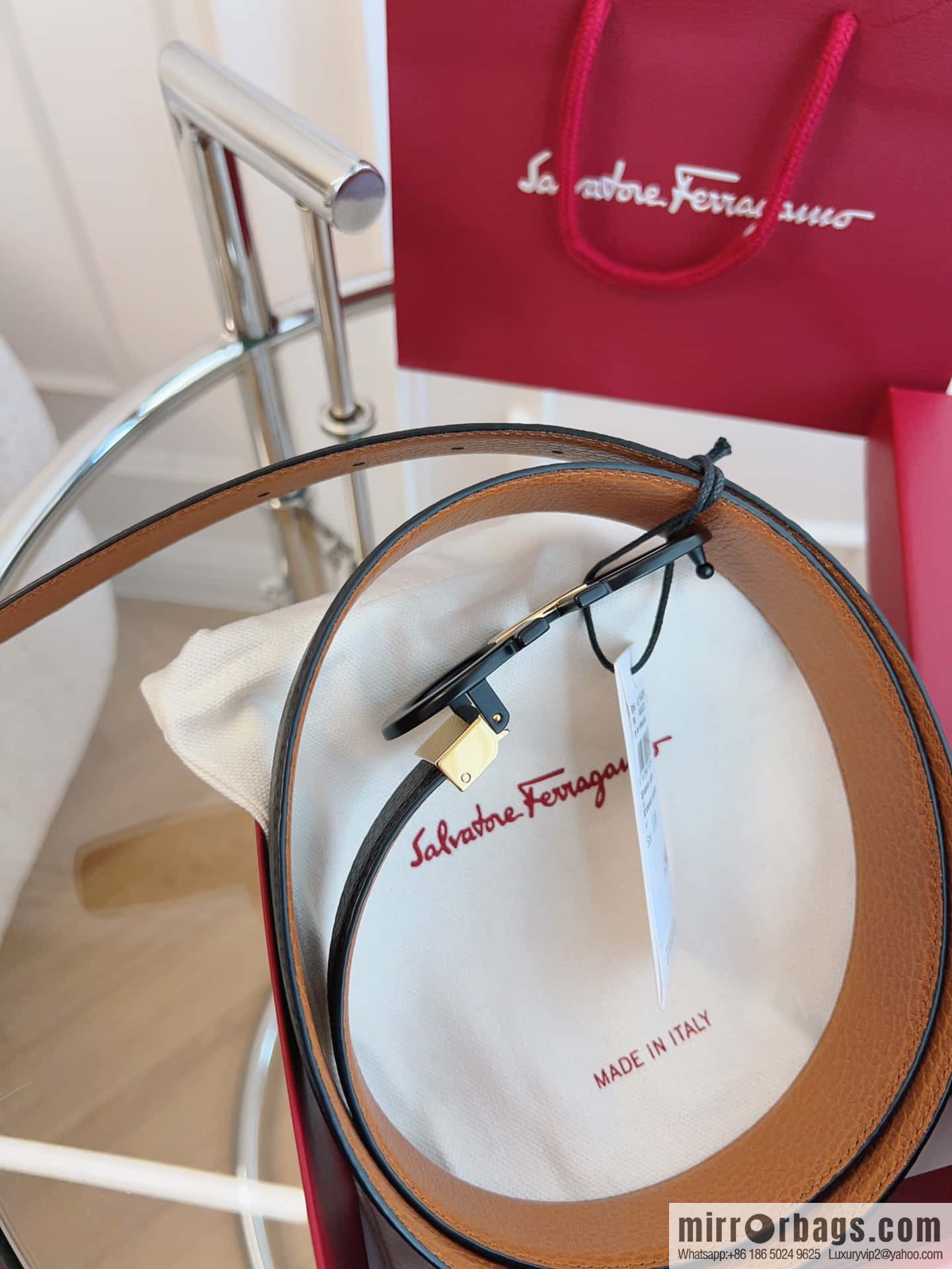 Ferragamo 🅿 Original Leather Purchasing Grade 3.5cm Precision Brass Hardware Belt