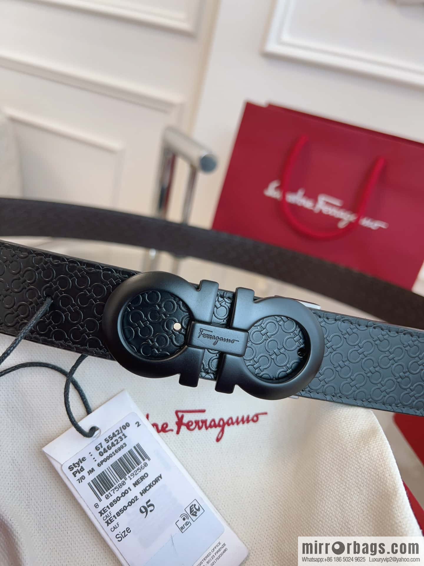 Ferragamo 🅿 Original Leather Purchasing Grade 3.5cm Precision Brass Hardware Belt
