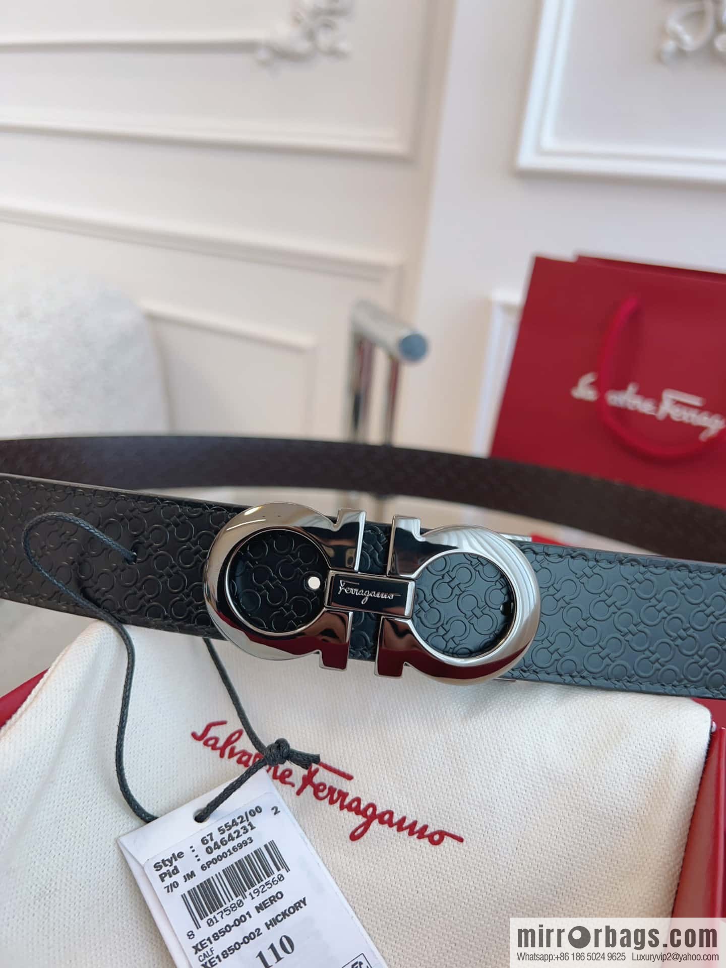 Ferragamo 🅿 Original Leather Purchasing Grade 3.5cm Precision Brass Hardware Belt
