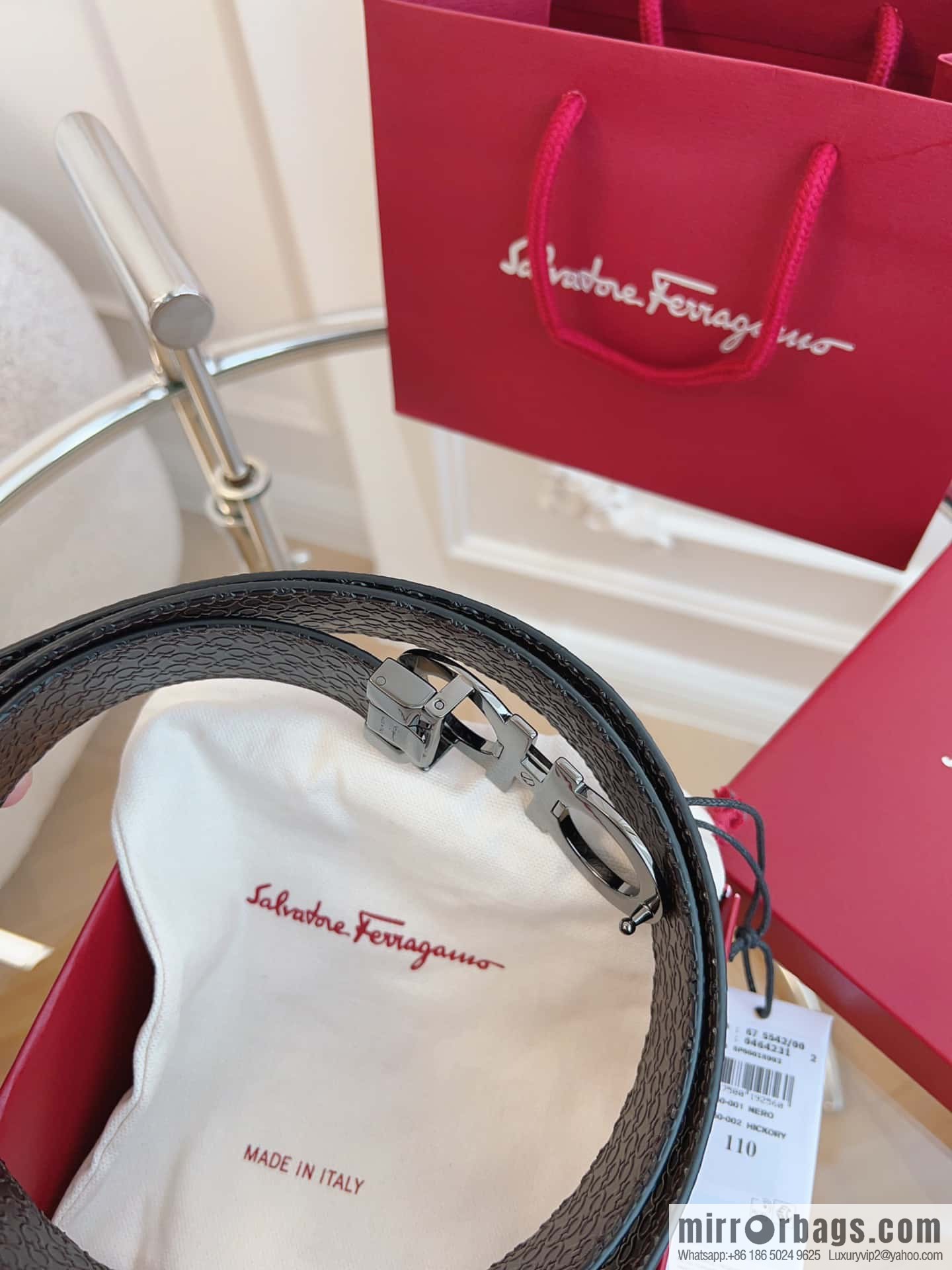 Ferragamo 🅿 Original Leather Purchasing Grade 3.5cm Precision Brass Hardware Belt