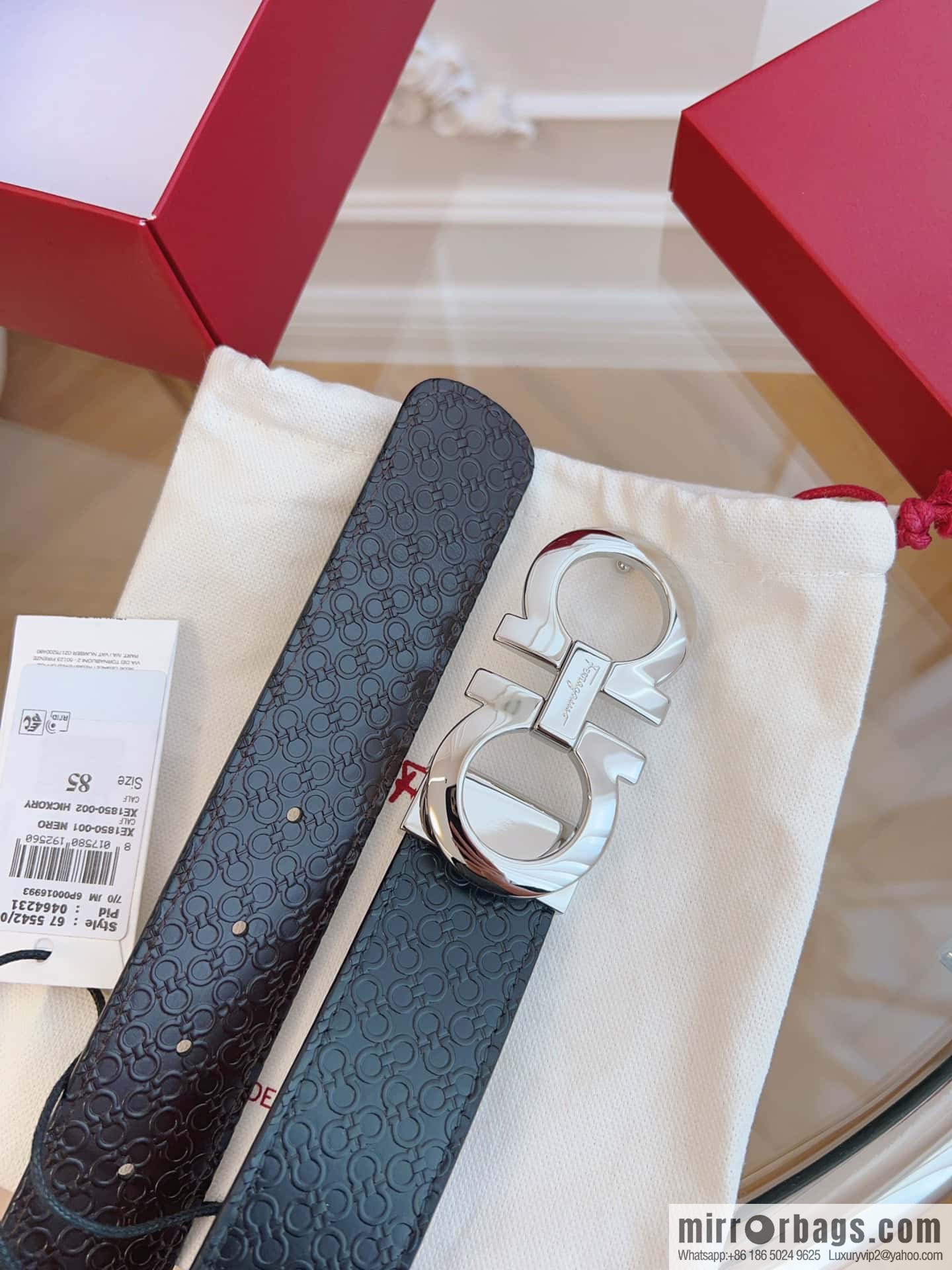Ferragamo 🅿 Original Leather Purchasing Grade 3.5cm Precision Brass Hardware Belt