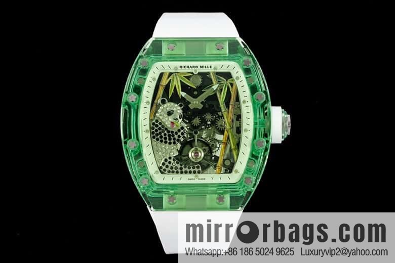 RICHARD MILLE Panda Eats Golden Bamboo, Crystal RM26-01 Tourbillon Watch
