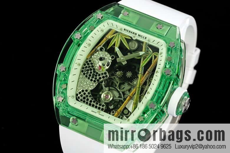 RICHARD MILLE Panda Eats Golden Bamboo, Crystal RM26-01 Tourbillon Watch