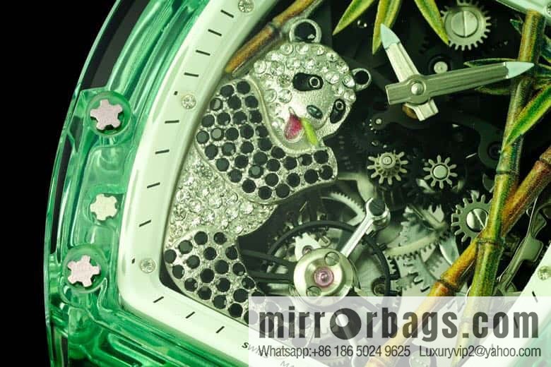 RICHARD MILLE Panda Eats Golden Bamboo, Crystal RM26-01 Tourbillon Watch